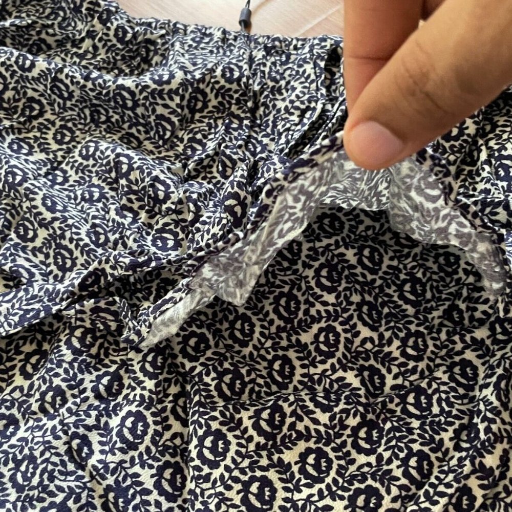 Rebecca Minkoff Women Dress Navy/White Floral Off The Shoulder Size 00 $185 - Picture 6 of 12